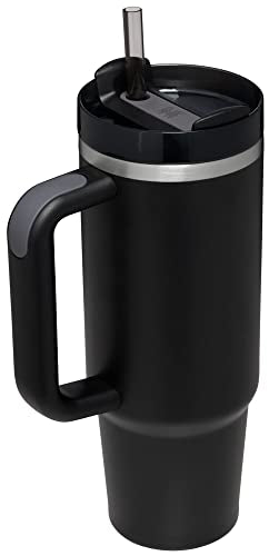 Stanley Quencher H2.0 FlowState Stainless Steel Vacuum Insulated Tumbler with Lid and Straw for Water, Iced Tea or Coffee, Smoothie and More, Black, 30 OZ / 0.89 L