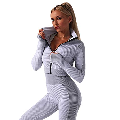 Veriliss 3pcs Seamless Outfit Workout Sets Gym for Women, Fitness Sports School Running Clothes Yoga Sportswear