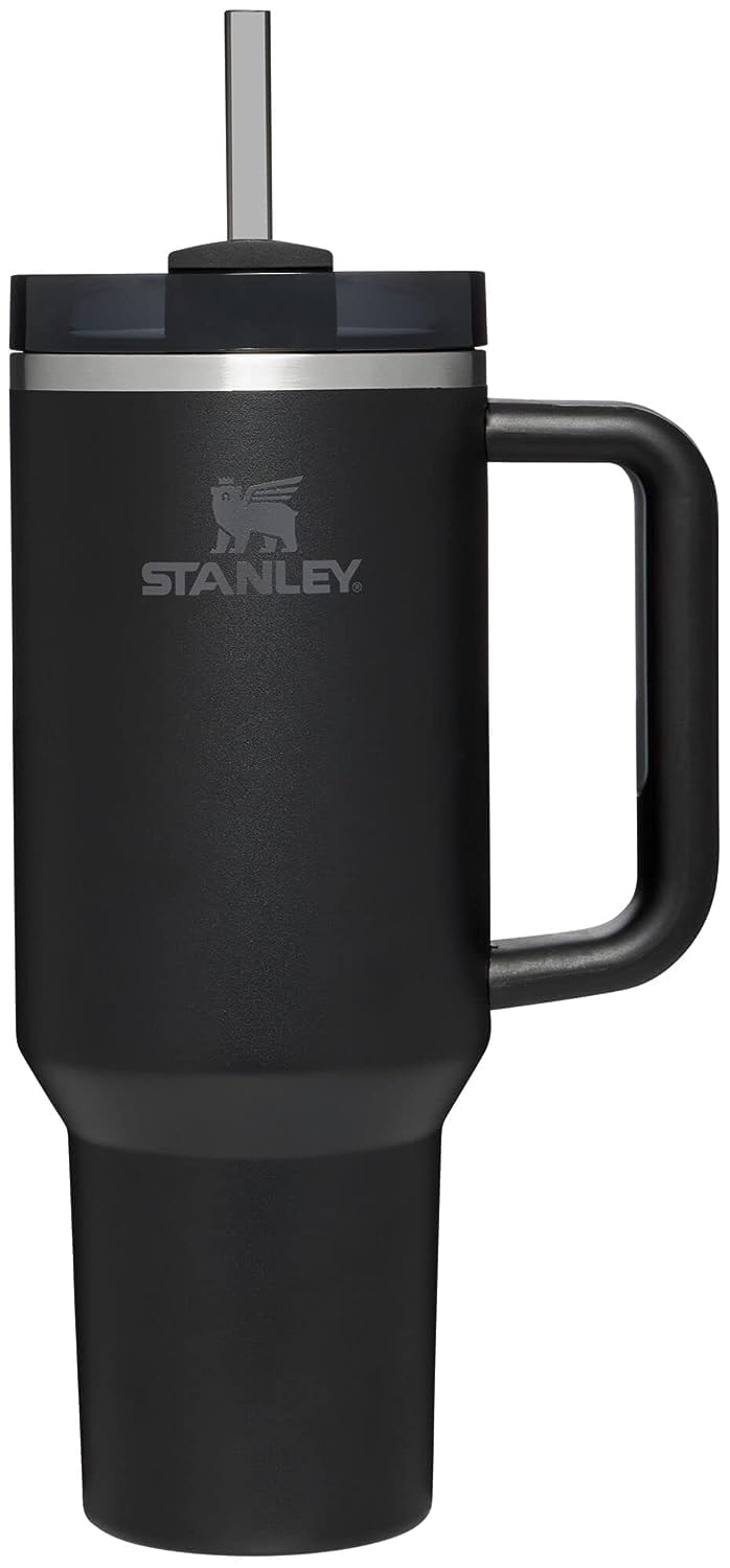 Stanley Quencher H2.0 FlowState Stainless Steel Vacuum Insulated Tumbler with Lid and Straw for Water, Iced Tea or Coffee, Smoothie and More, Black, 30 OZ / 0.89 L