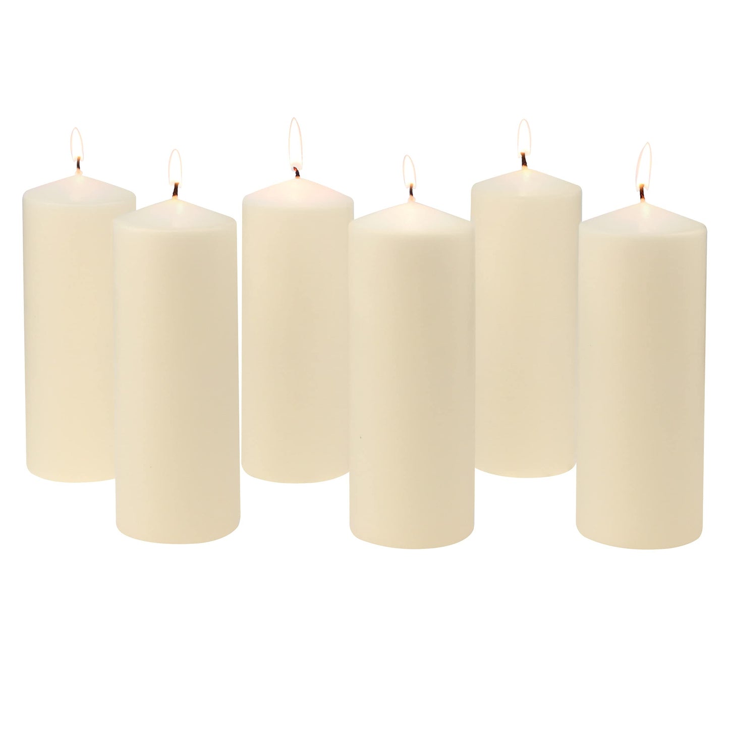 Stonebriar SB-SP-3548A Tall 3 x 6 Inch Unscented Ivory Pillar Candle Set, Set of 6, 3x6