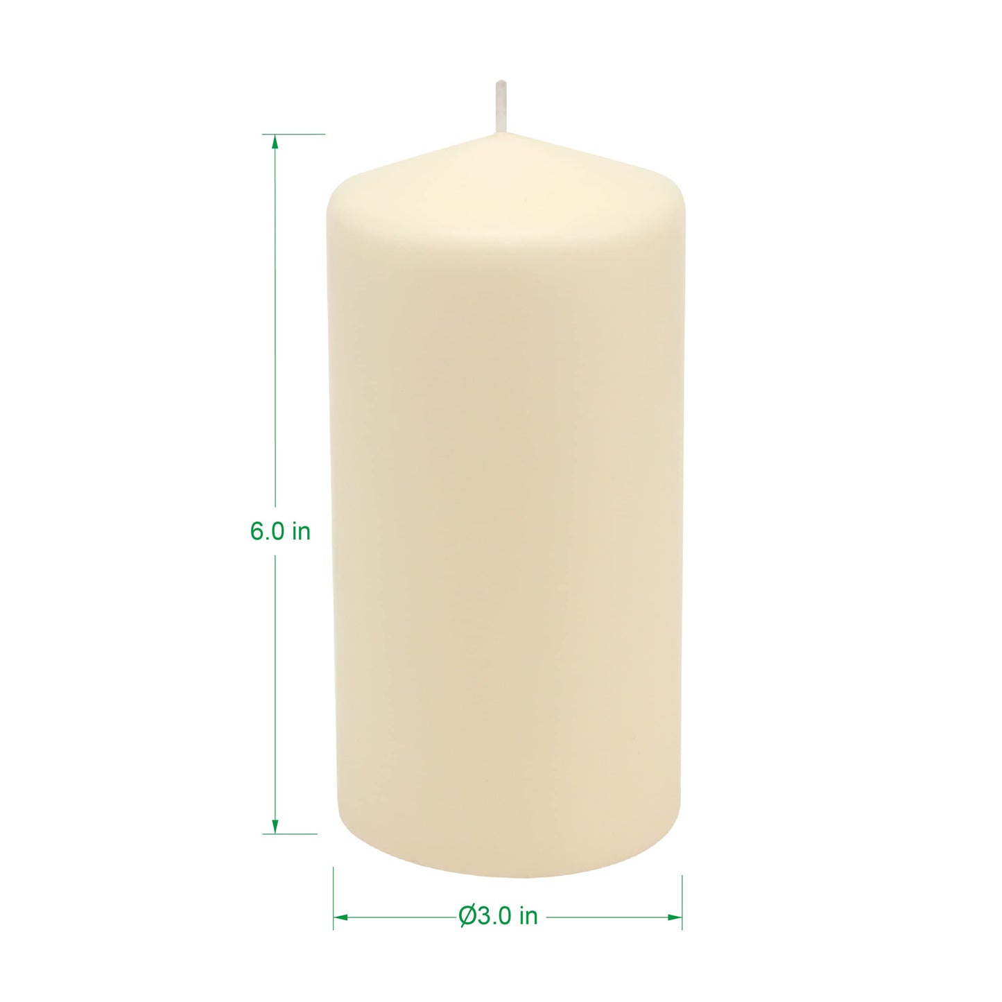 Stonebriar SB-SP-3548A Tall 3 x 6 Inch Unscented Ivory Pillar Candle Set, Set of 6, 3x6