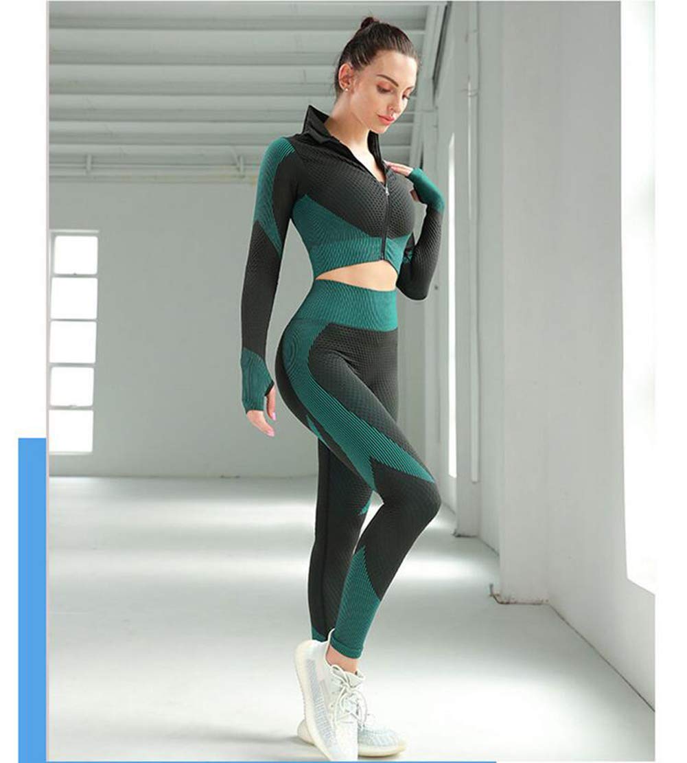 Veriliss 3pcs Seamless Outfit Workout Sets Gym for Women, Fitness Sports School Running Clothes Yoga Sportswear