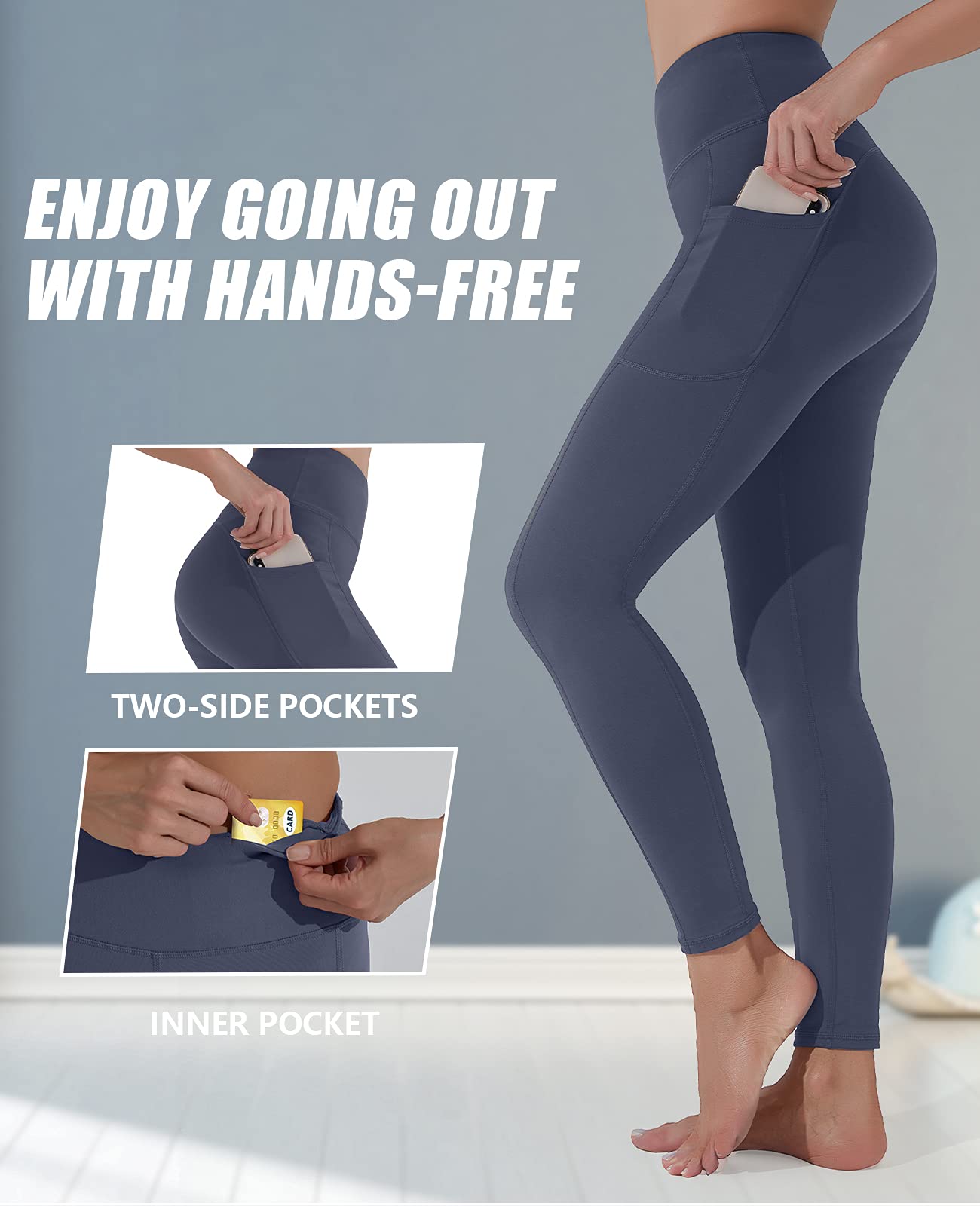 Polygon Yoga Pants for Women, High Waisted Leggings with Pockets, Tummy Control Non See Through Workout Pants