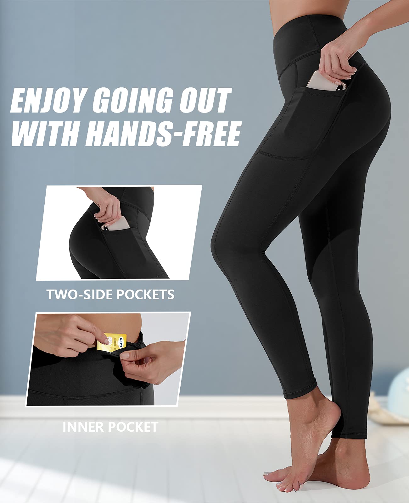 Polygon Yoga Pants for Women, High Waisted Leggings with Pockets, Tummy Control Non See Through Workout Pants