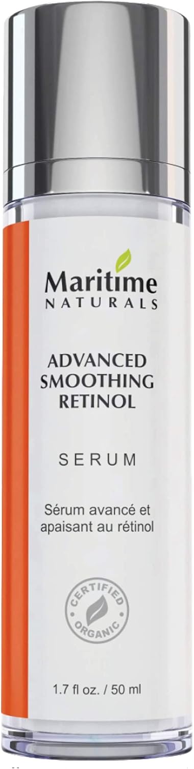 Maritime Naturals Retinol Serum for Face & Neck | Advanced Smoothing Face Serum with Hyaluronic Acid & Organic Ingredients | Minimize Look of Wrinkles, Fine Lines, and Dark Spots (50 ml)