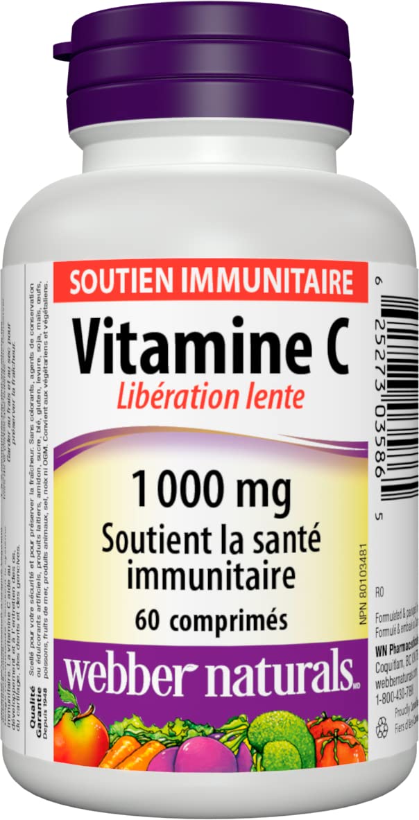 Webber Naturals Vitamin C Timed Release 1000 mg, 150 Tablets, For Bones, Teeth, Immune and Antioxidant Health