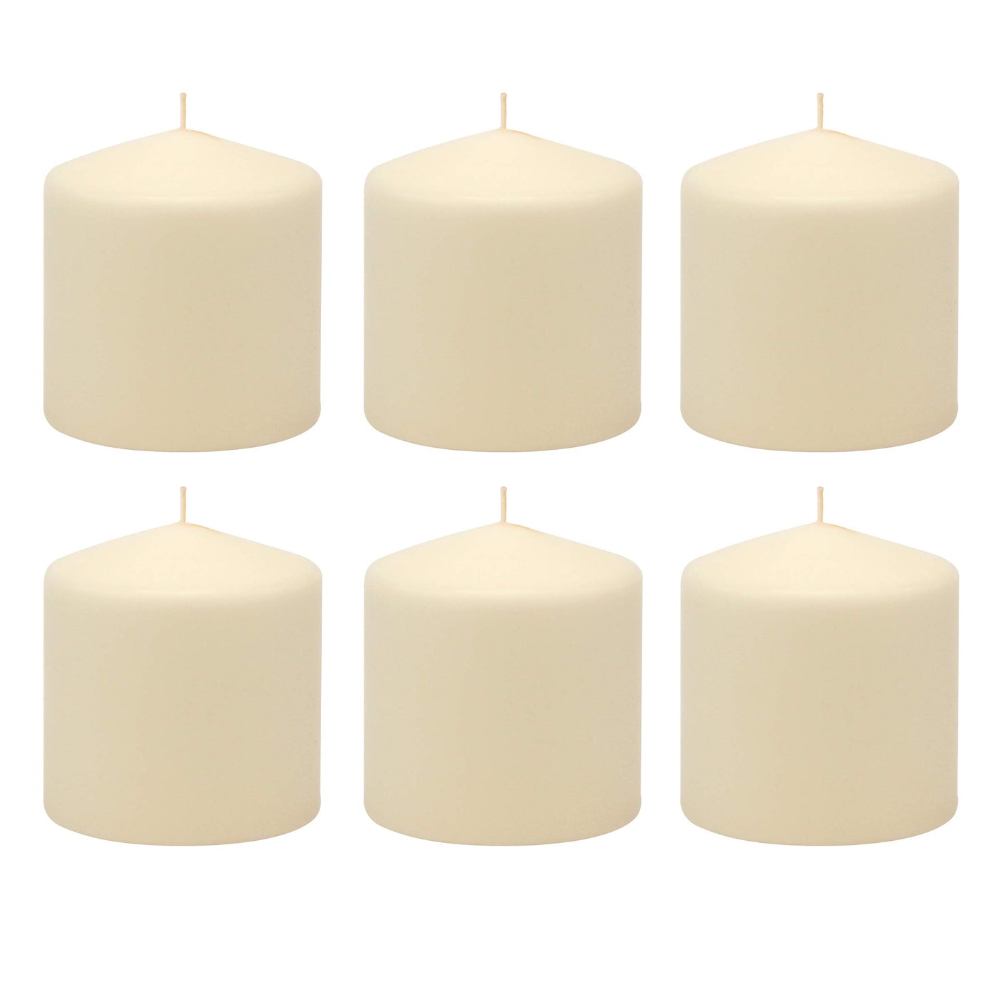 Stonebriar SB-SP-3548A Tall 3 x 6 Inch Unscented Ivory Pillar Candle Set, Set of 6, 3x6