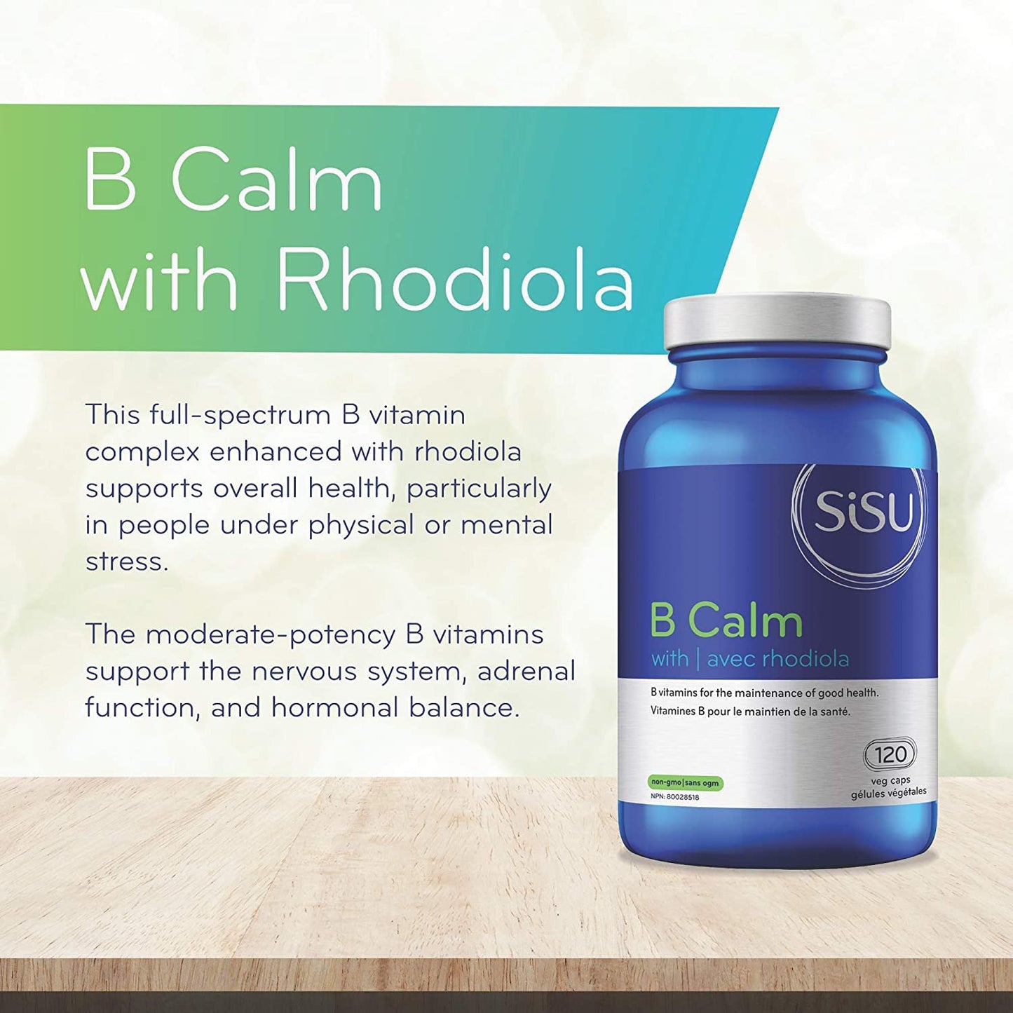 SISU B Calm, with 250 mg Rhodiola 120 VC (Pack of 1)