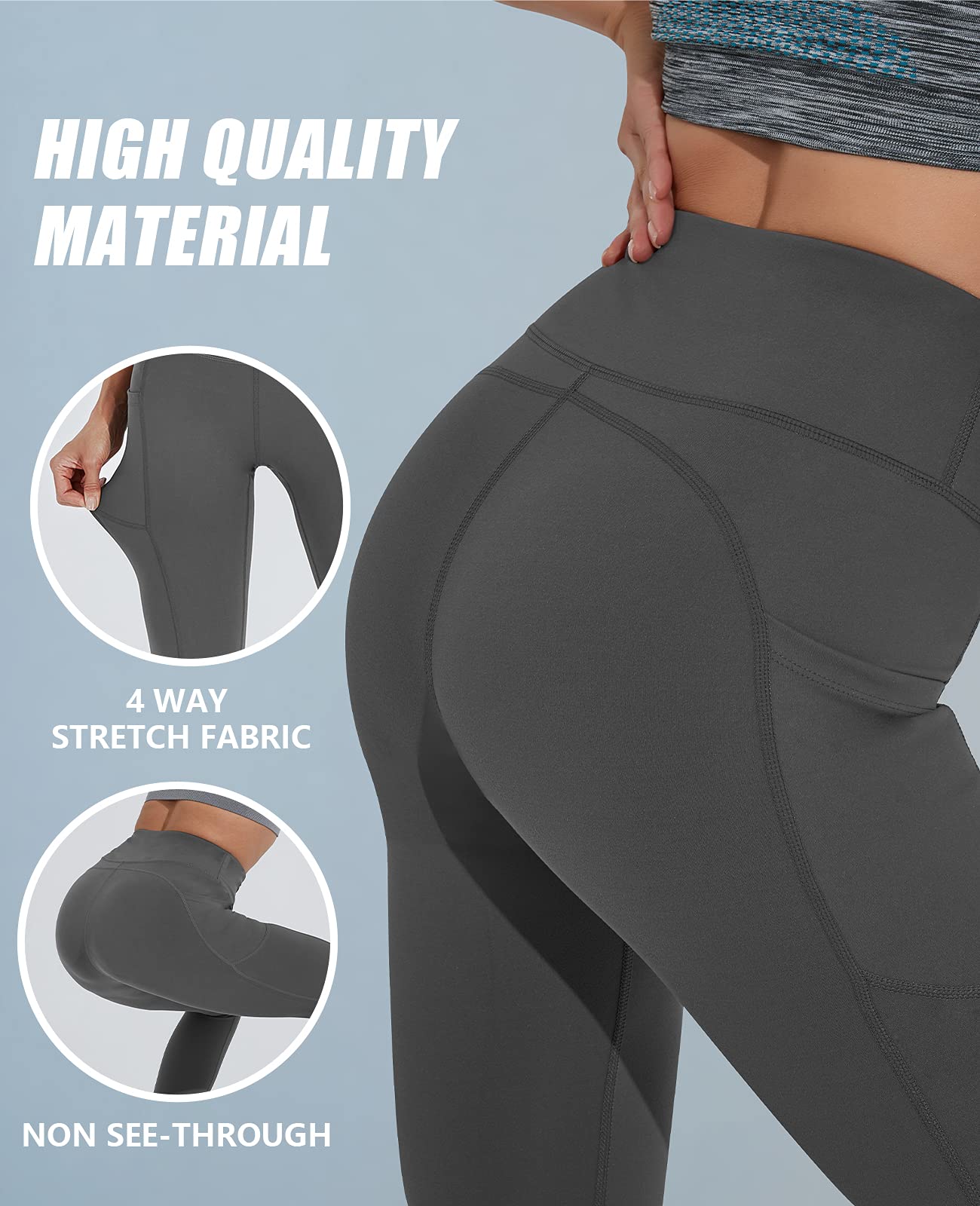 Polygon Yoga Pants for Women, High Waisted Leggings with Pockets, Tummy Control Non See Through Workout Pants