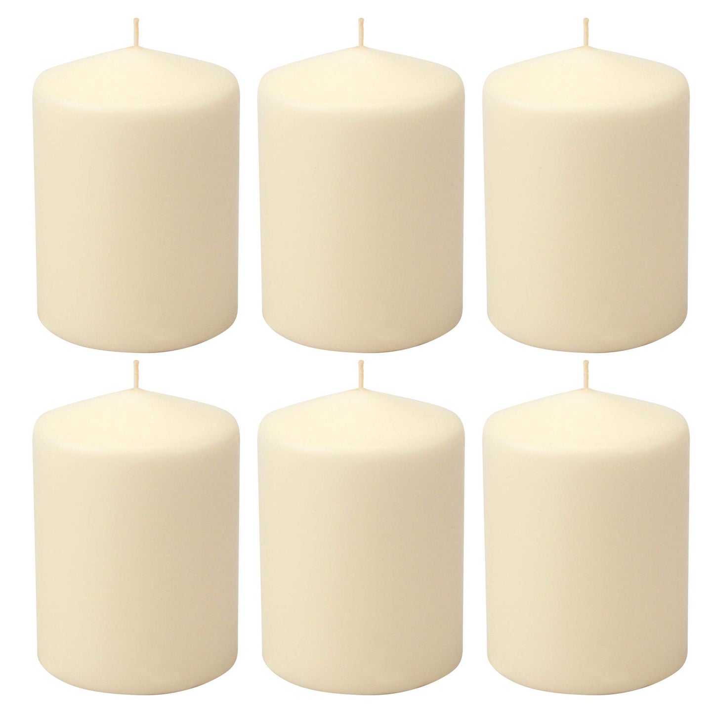 Stonebriar SB-SP-3548A Tall 3 x 6 Inch Unscented Ivory Pillar Candle Set, Set of 6, 3x6