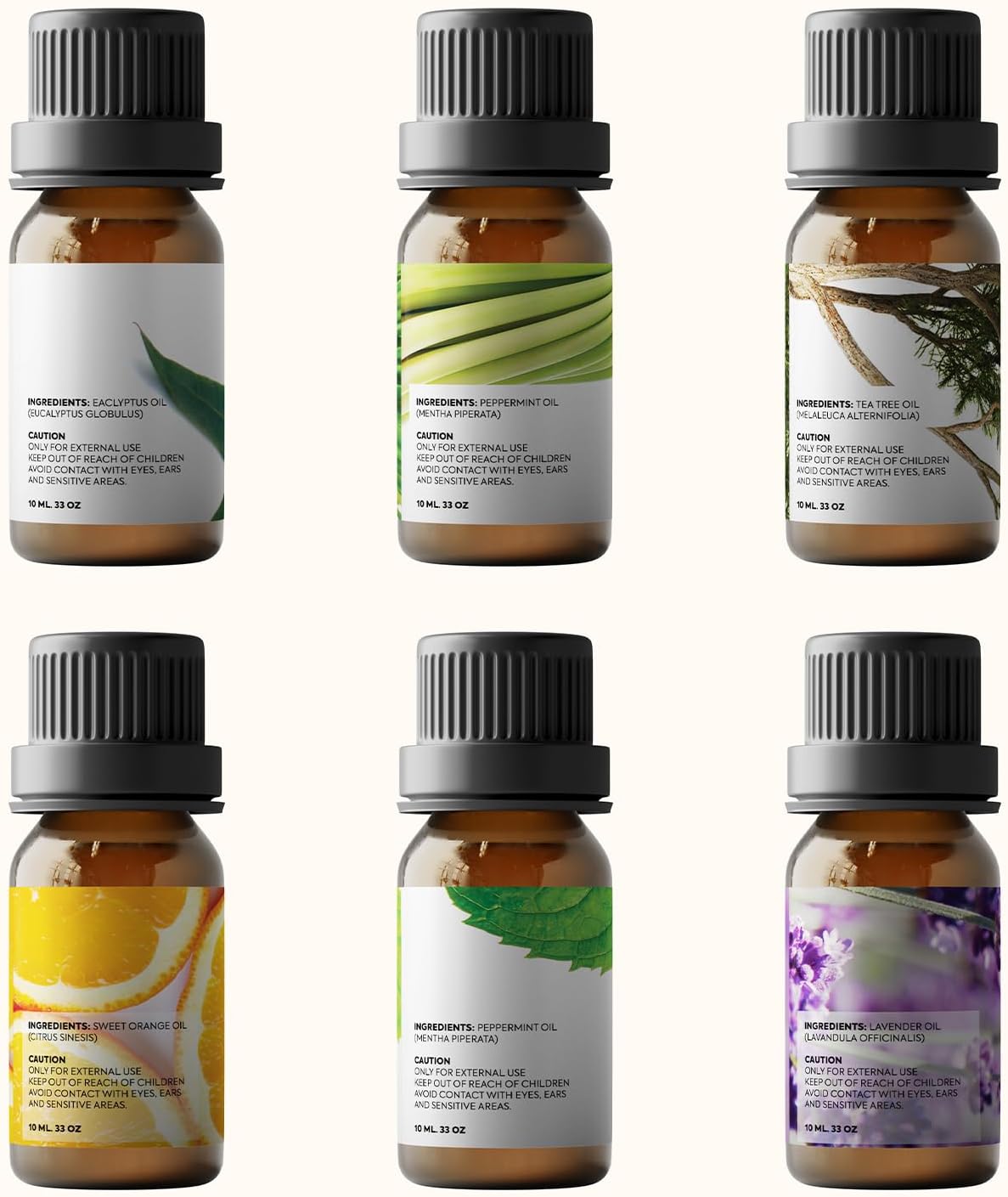 PURE AROMA Essential oils 100% Pure Therapeutic Grade Oils kit- Top 6 Aromatherapy Oils Gift Set-6 Pack, 10ML(Eucalyptus, Lavender, Lemon grass, Orange, Peppermint, Tea Tree)