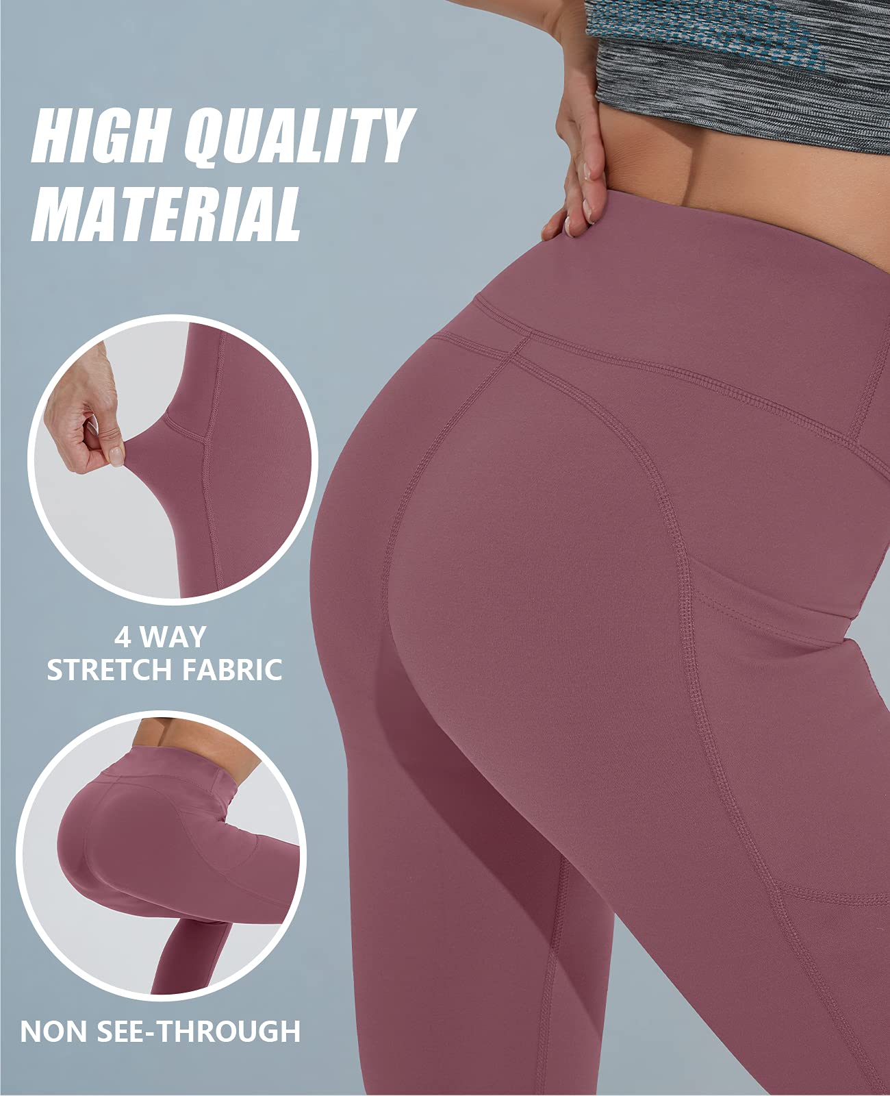 Polygon Yoga Pants for Women, High Waisted Leggings with Pockets, Tummy Control Non See Through Workout Pants