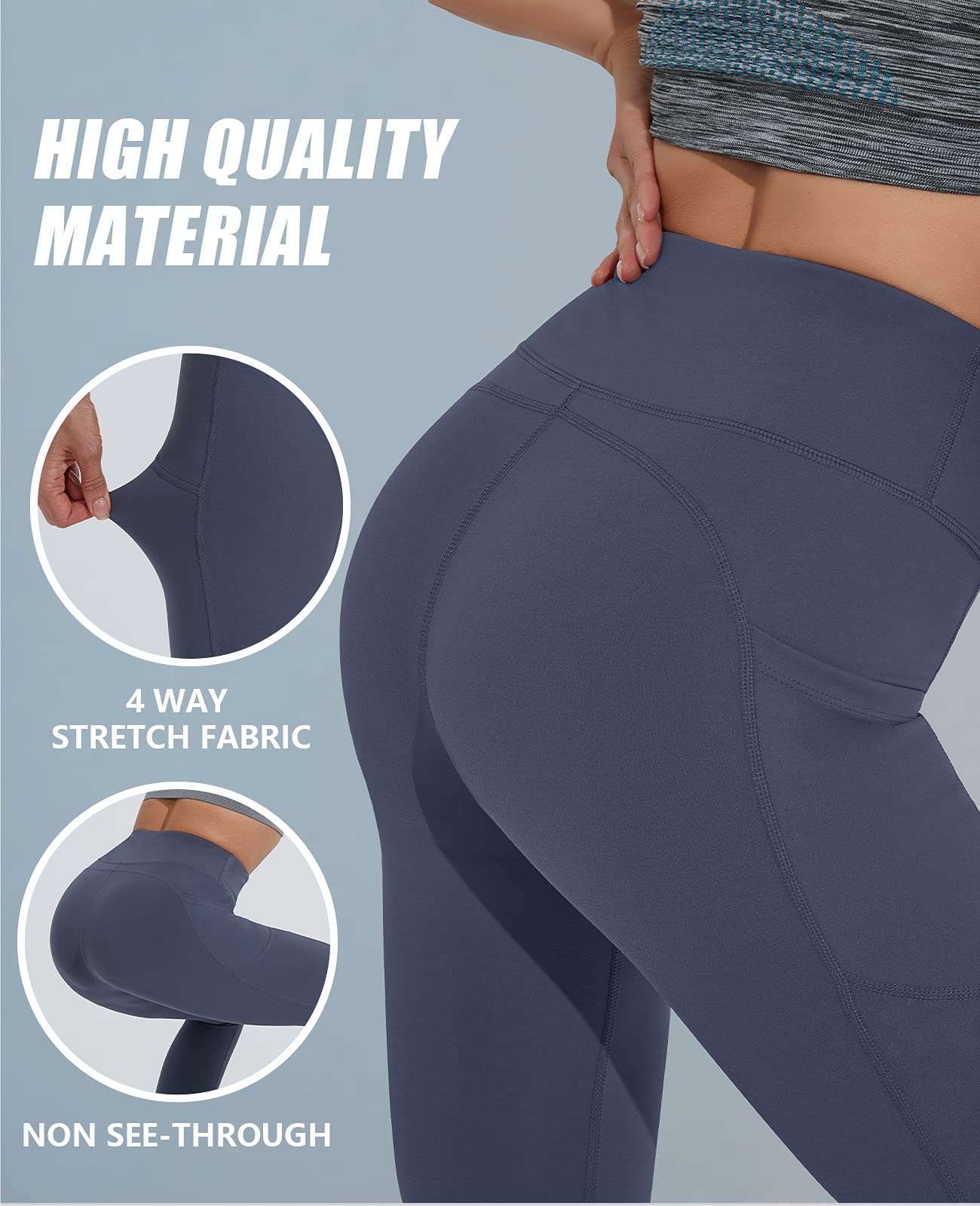 Polygon Yoga Pants for Women, High Waisted Leggings with Pockets, Tummy Control Non See Through Workout Pants