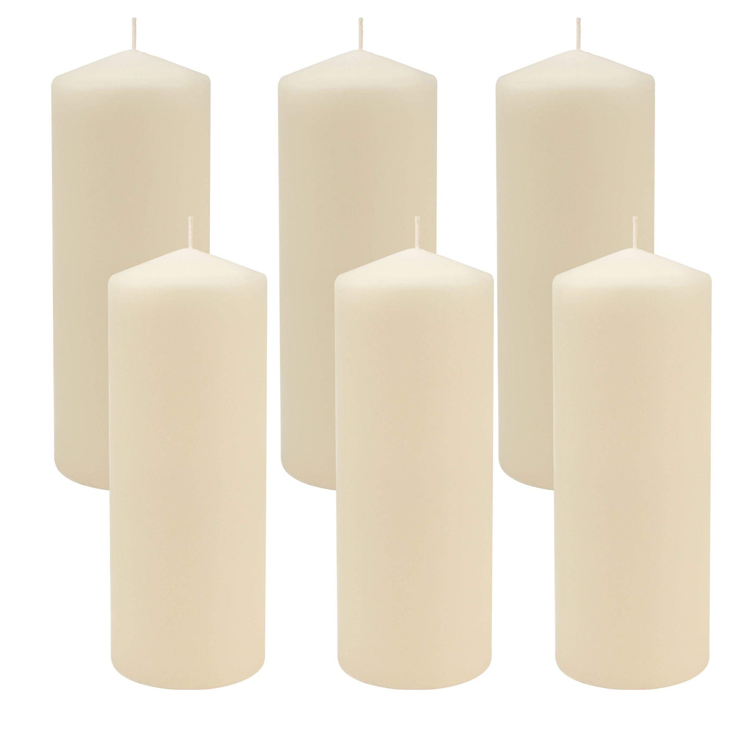 Stonebriar SB-SP-3548A Tall 3 x 6 Inch Unscented Ivory Pillar Candle Set, Set of 6, 3x6